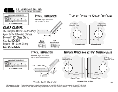 135 Degree Glass to Glass Clamp
