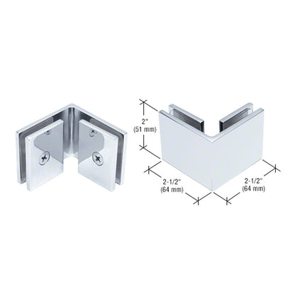 Square Style 90 Degree Glass to Glass Clamp