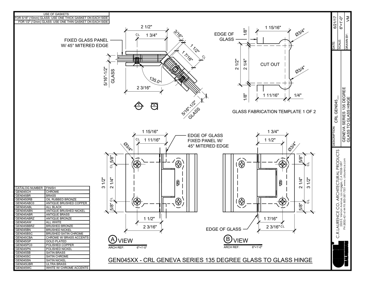 135 Degree Glass to Glass
