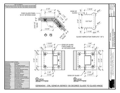 135 Degree Glass to Glass