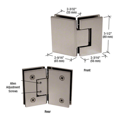 Adjustable 135 degree glass to glass hinge