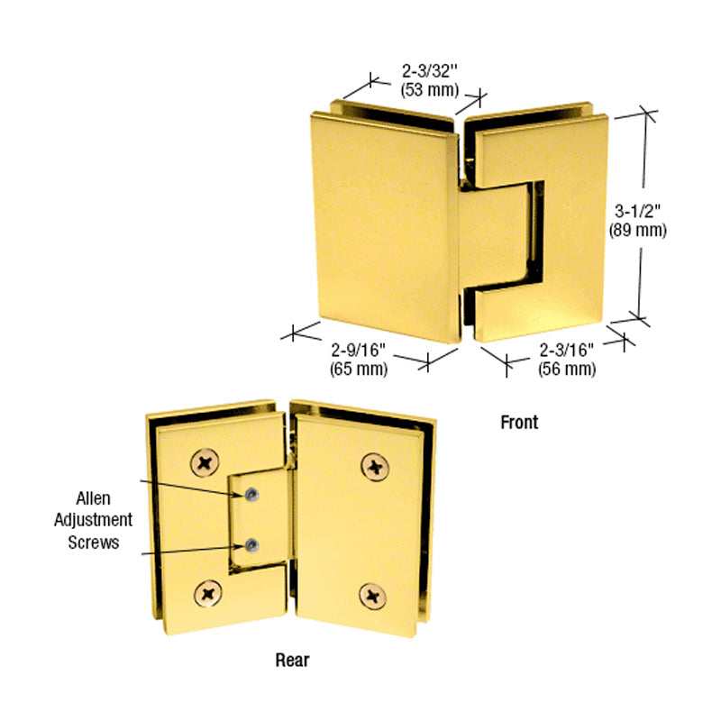 Adjustable 135 degree glass to glass hinge