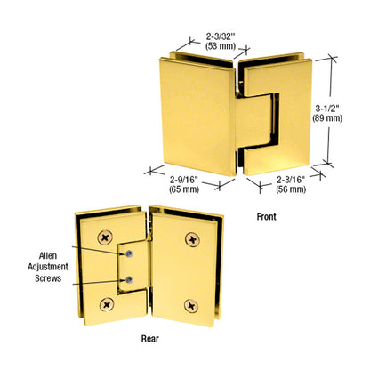 Adjustable 135 degree glass to glass hinge