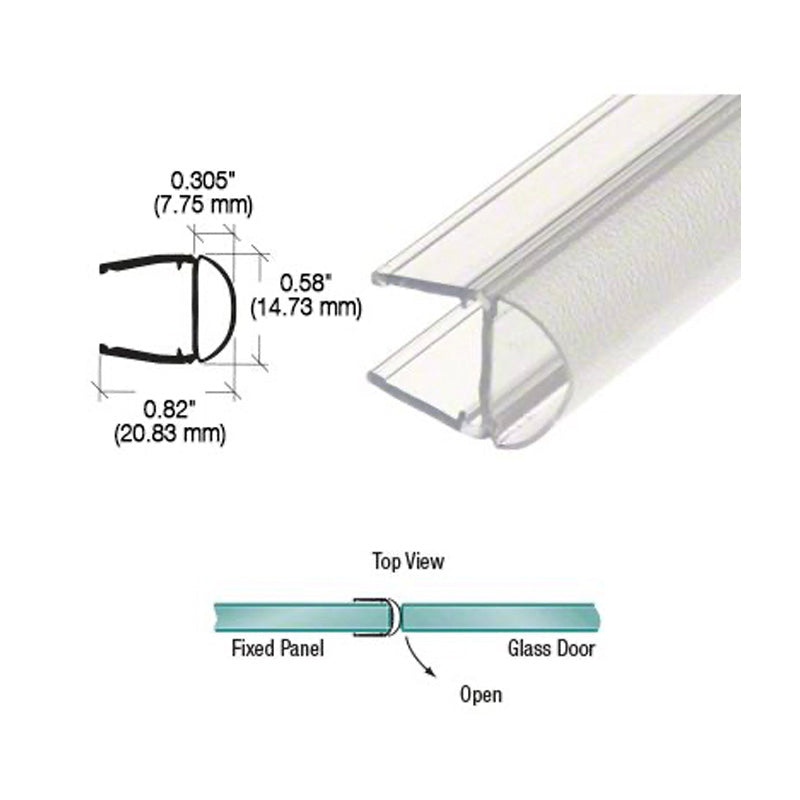 2.49m Translucent Vinyl Bulb Seal