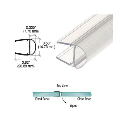2.49m Translucent Vinyl Bulb Seal