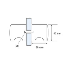 Brass Shower Knob 40mm ø CP Glass Thickness 6-12mm