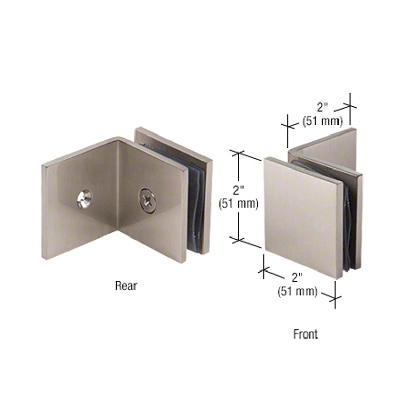 Wall to Glass Clamps 8mm-12mm Hole in Glass Fixed Panel Square Clamp (with small leg)