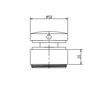 50mm Diameter Head 20mm Back Plate ADJUSTABLE 316 12-25.5