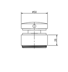 50mm Diameter Head 20mm Back Plate ADJUSTABLE 316 12-25.5