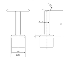 Handrail Bracket With Fixed Saddle 304 For 42.4mm x 2.6 Diameter 48 - Upright