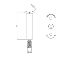 Handrail Stem With Thread - Fixed Saddle for 42.4mm Handrail