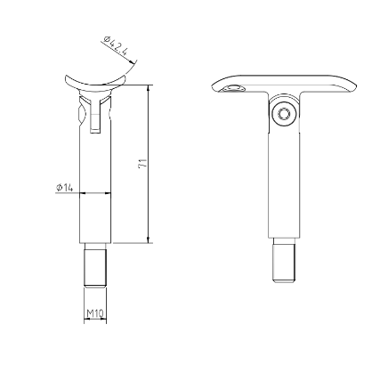 Handrail Stem With Thread - Adjustable Saddle