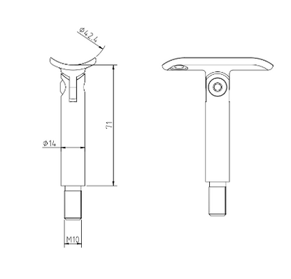 Handrail Stem With Thread - Adjustable Saddle