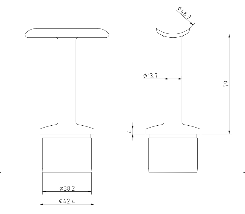 Weld Post Stem for 48.3mm 2.6mm Post 316