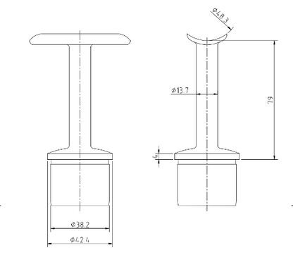 Weld Post Stem for 48.3mm 2.6mm Post 316