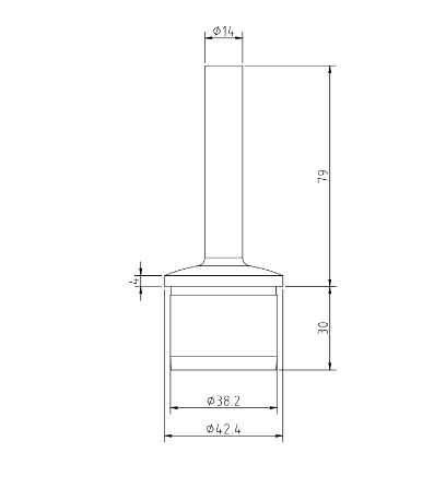 Weld Post Stem for 42.4mm 2mm Post 304