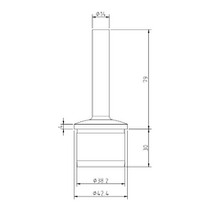 Weld Post Stem for 42.4mm 2mm Post 316