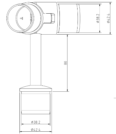 Handrail Bracket +/- 90 Degree Adjustable Elbow 42mm x 2mm