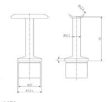 Handrail Bracket With Fixed Saddle 304 For 42.4mm x 2.6 Diameter 42 - Upright