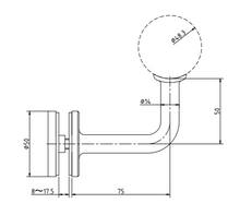 Handrail Bracket - Glass to 48.3mm Handrail