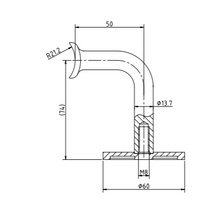 Fixed Handrail Wall Bracket For 42mm Tube in Grade 316