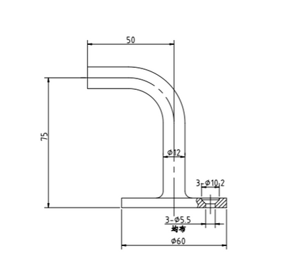 Weld-On Handrail Wall Bracket - Grade 316