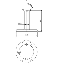 Handrail Bracket - Wall Support for 48.3mm Handrail