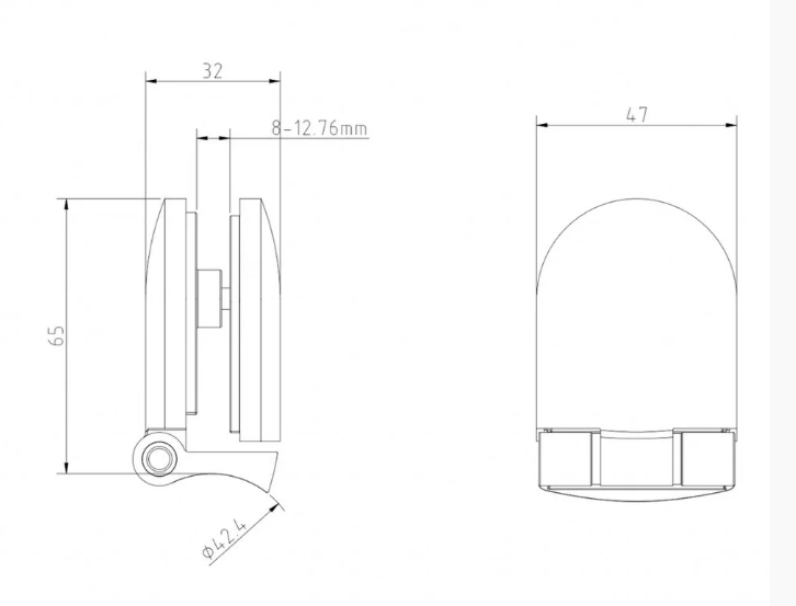 Tube To Glass Hinge - Mirror Polished Finish