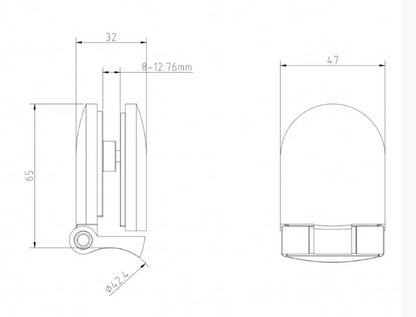 Tube To Glass Hinge - Mirror Polished Finish