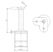 Handrail Bracket With 90° Saddle For 42.4mm Upright