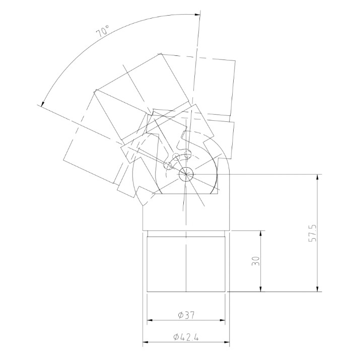 Adjustable Connector +/- 70°