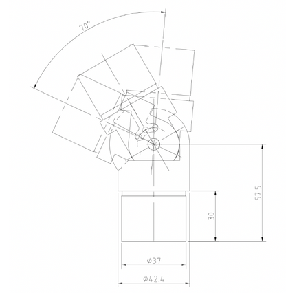Adjustable Connector +/- 70°