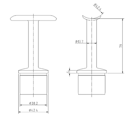 Handrail Bracket With Fixed Saddle