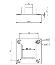 Wall Flange For Square Slotted Tube