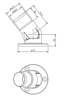 0-50° Adjustable Wall Connector - 42mm Tube