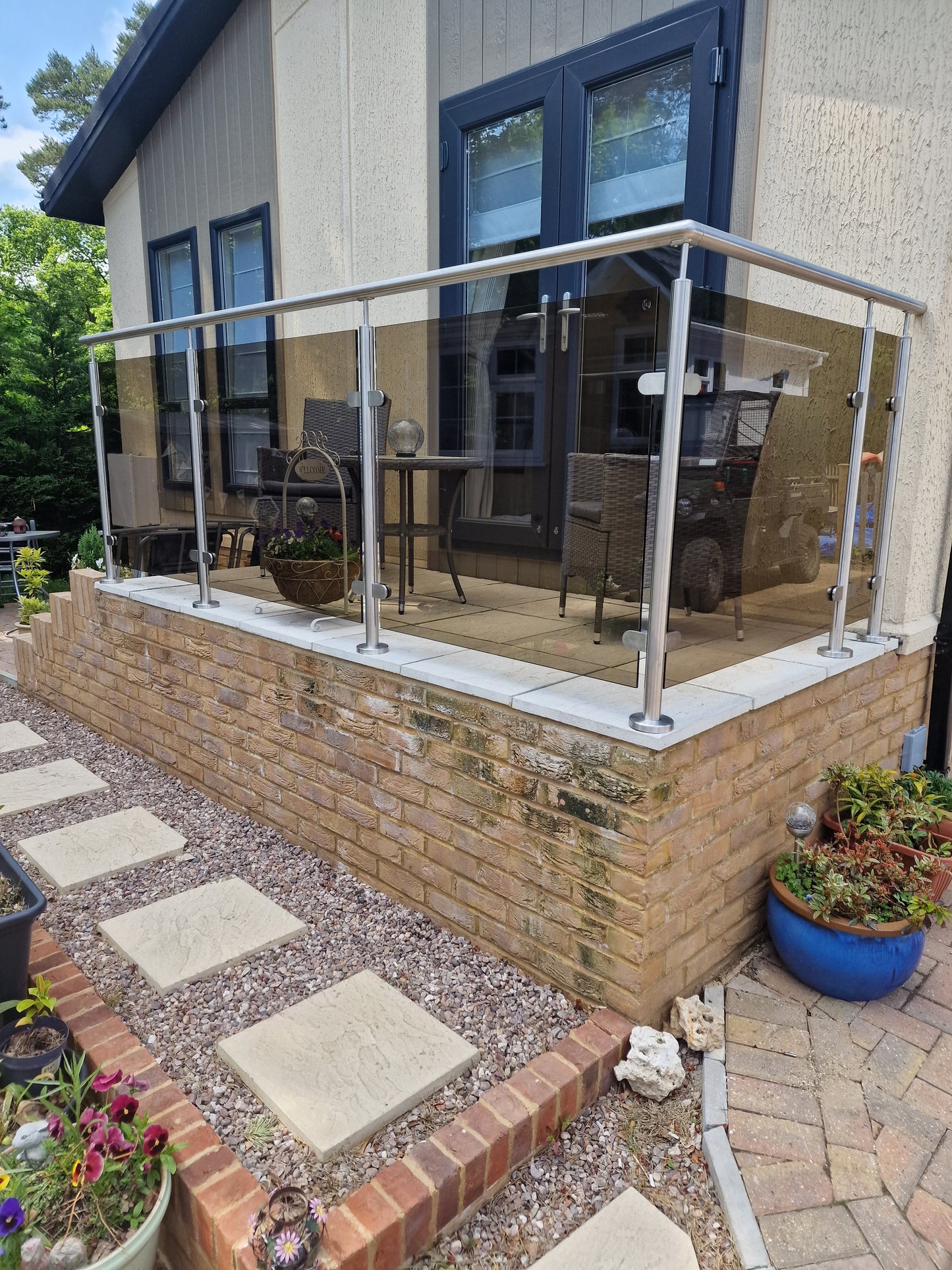 Corner Post With Handrail Bracket Diameter 48 x 2